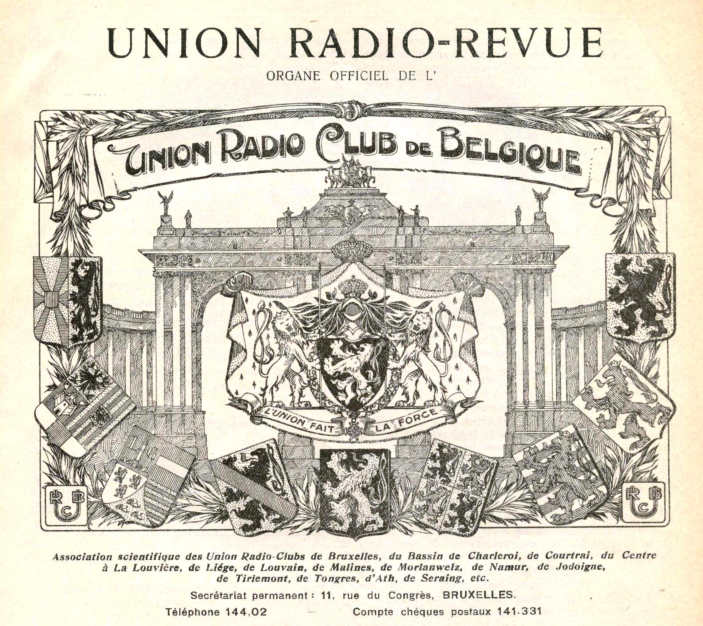 Carte d'émetteur de l'Union Radio Club de Liège obtenue dans le cadre de la