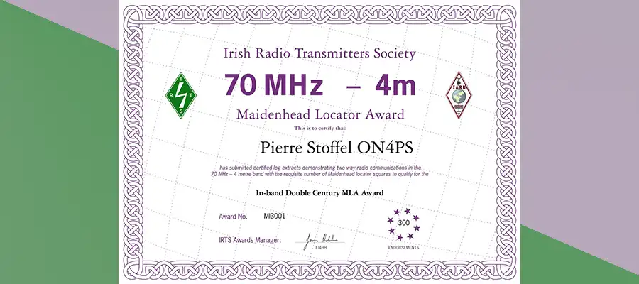 Synthèse de l’obtention de la bande des 4 mètres (70 MHz) pour le service amateur belge. (2009)